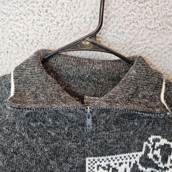 Jane Bis Winter Sweater Sz L Oversized Gray Zip Collar Drop Shoulder Women's - Picture 5 of 11